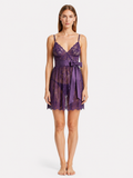 Short Night Dress dantel- Purple ft1466