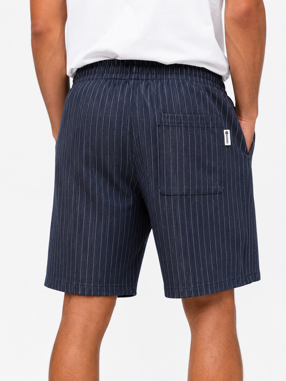 Only short 100% cotton striped Navy