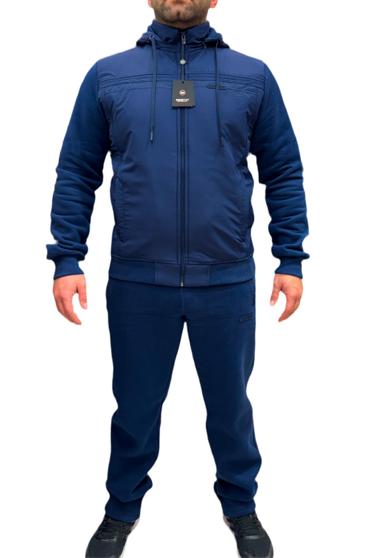 Winter Thick outdoor Tracksuit Men Removable Hat 0076