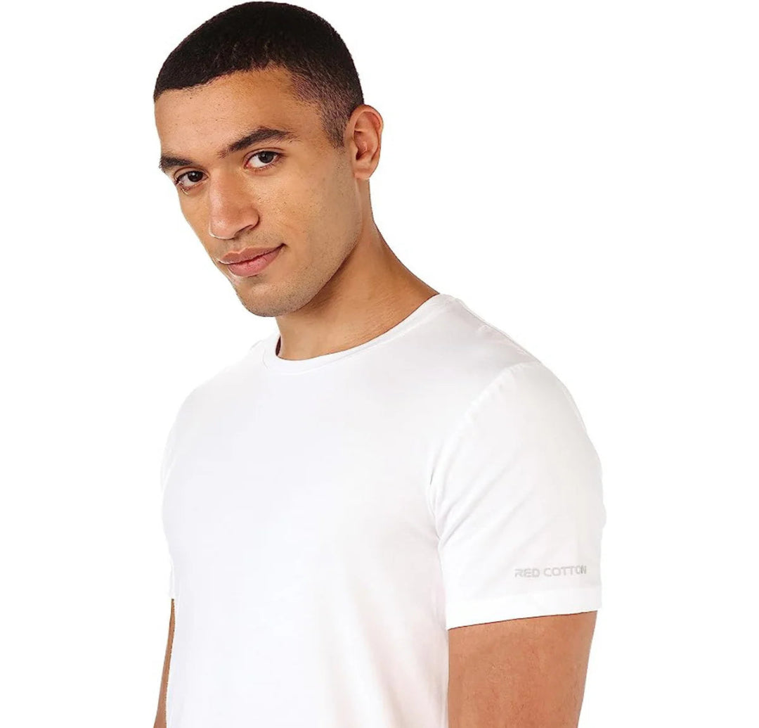 Short Sleeve Undershirt For Men Round Neck - White Short Sleeve Undershirt For Men Round Neck - White