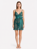 Short Night Dress dantel- Green ft1466