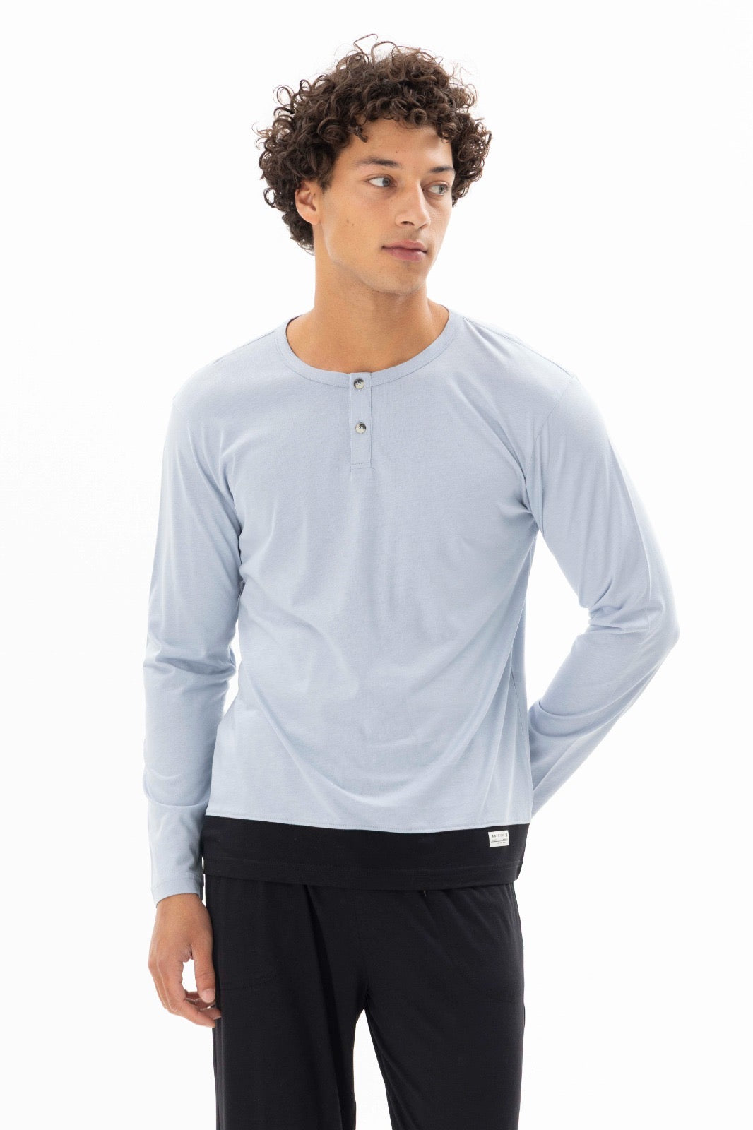 Pajama men autumn made in Turkey - Baby blue 48% cotton 48% modal 4% lycra 26101