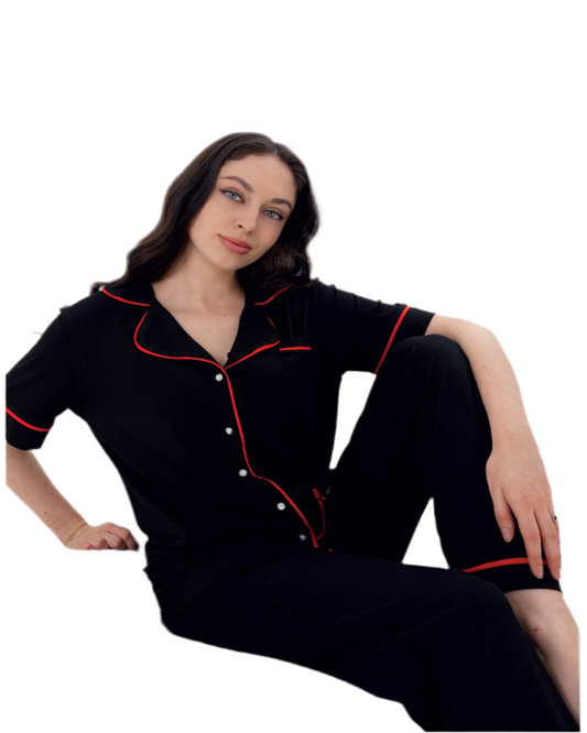 Summer pajama basic button 1208