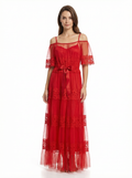 Long Dress lingerie elegant chiffon dress&tulle with lining gown ft2531
