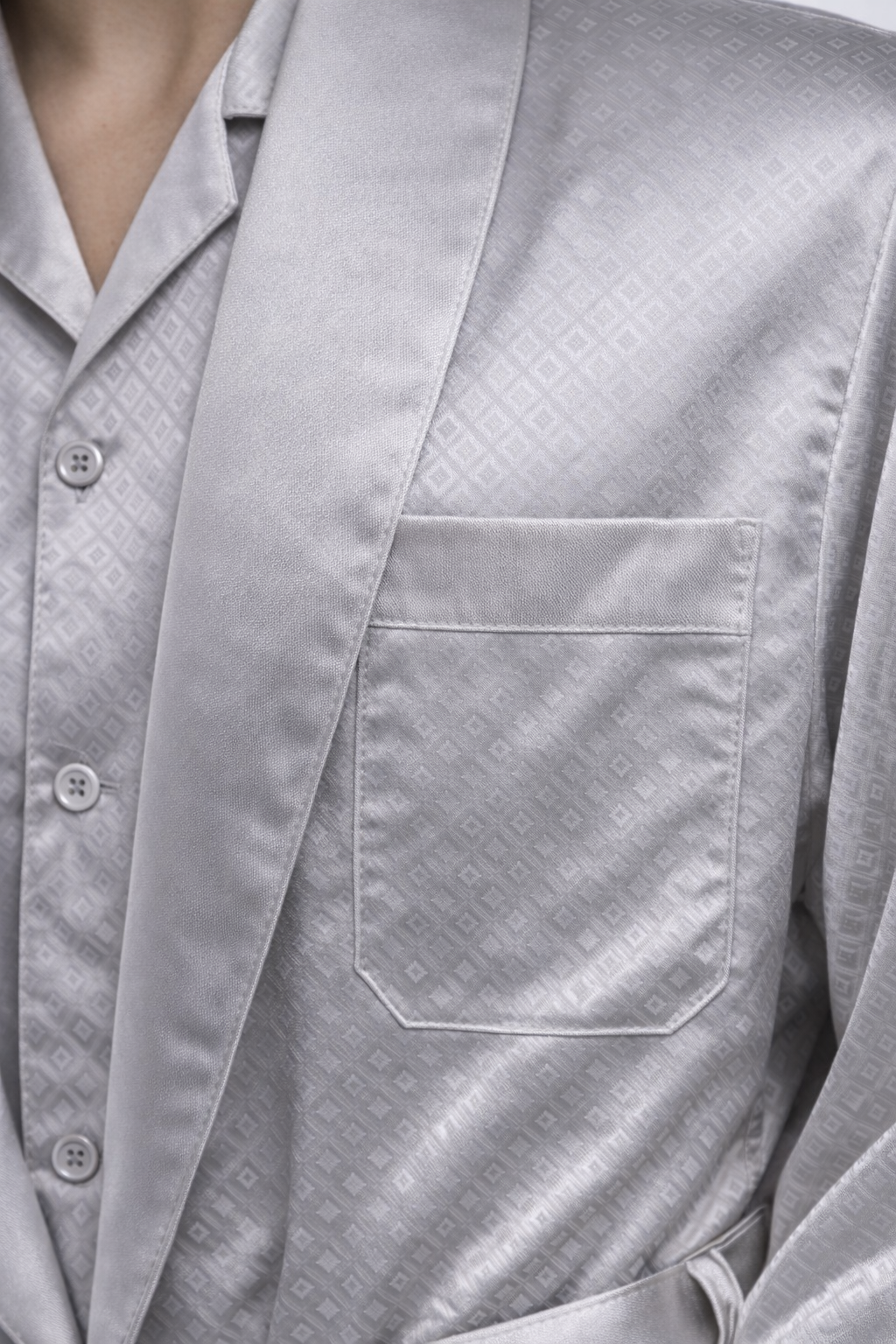 Groom set satin 5 pcs Soft grey