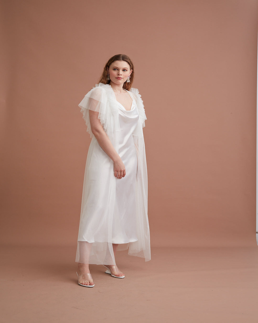 Set long bridal satin Tk147