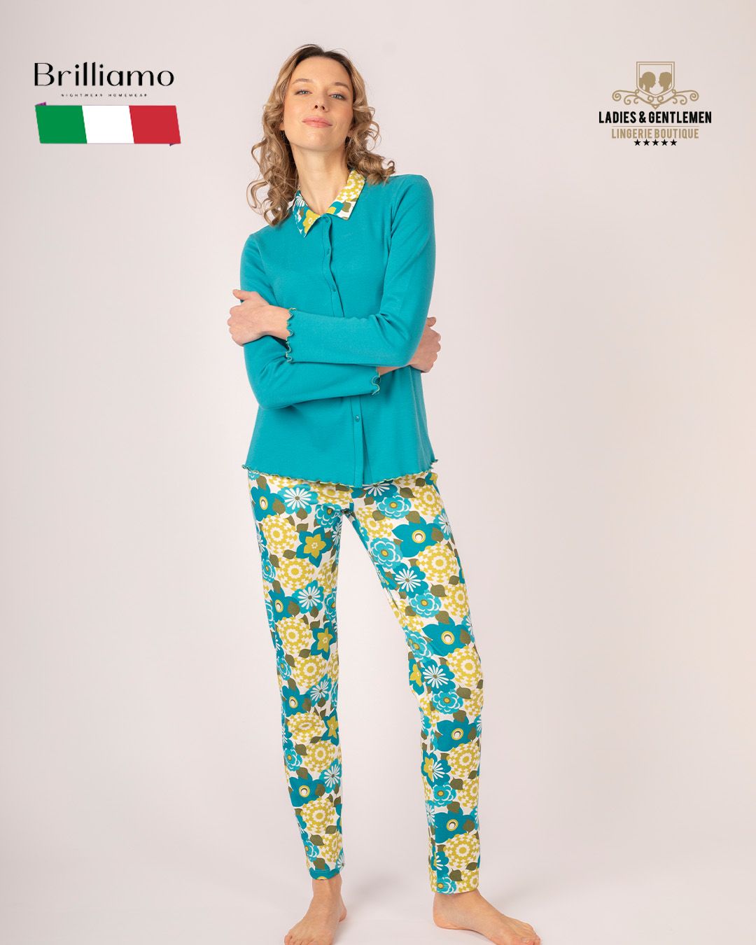 Italian Pajama classic women 100% cotton L92188