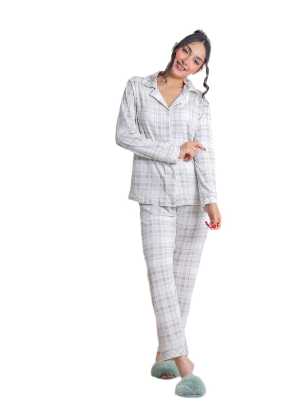 Women pajama cotton flannel winter 4765