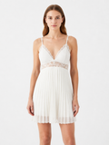 Short Night Dress silk satin white  ft2405