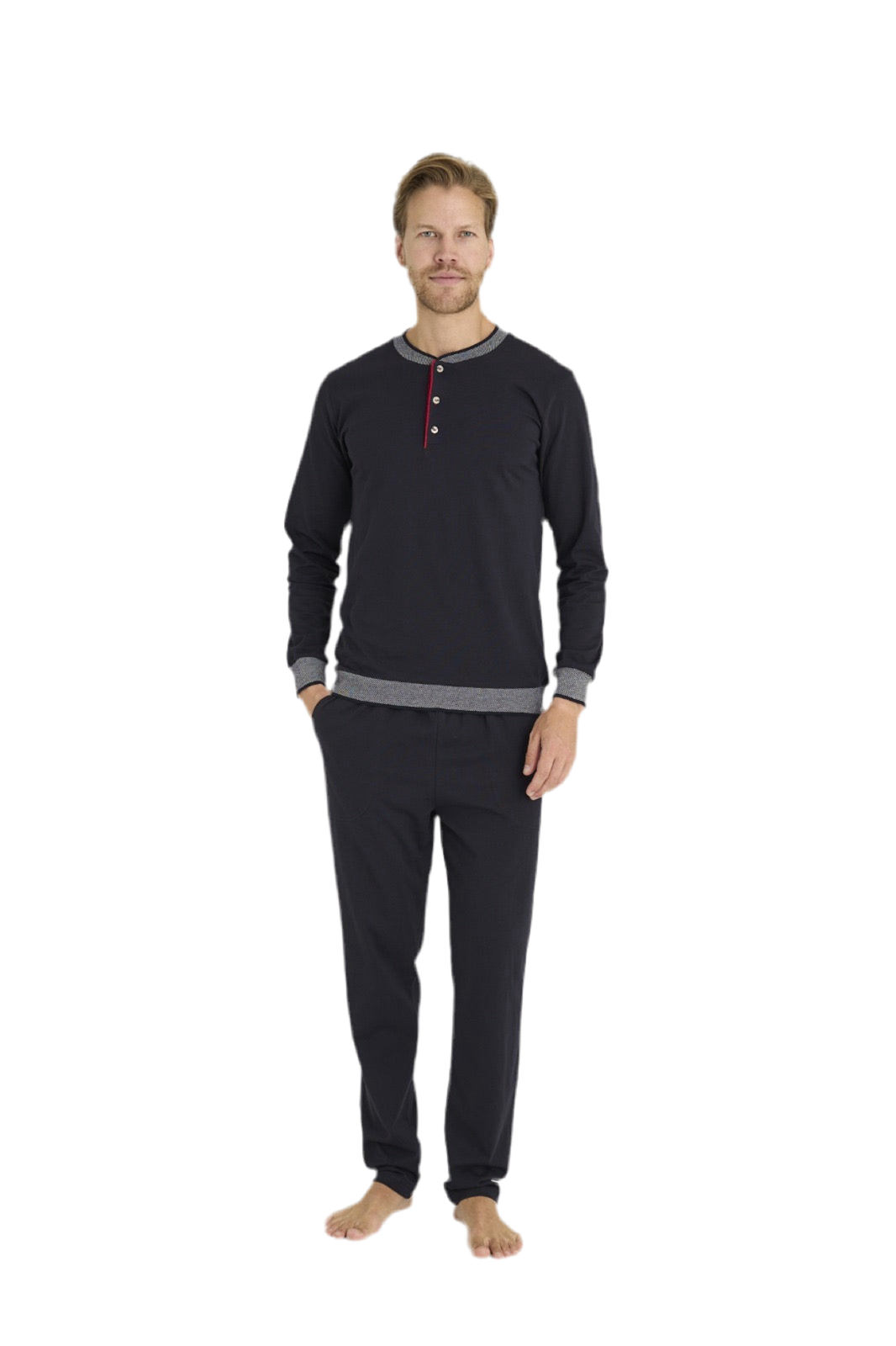 Pajama men Medium Thick made in Turkey -Navy 100% cotton 6033