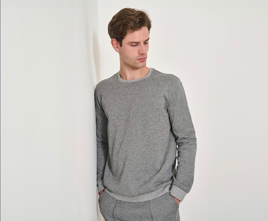 Men’s Home Wear Italy Winter thick Mohair , Available in Grey and Navy L81456