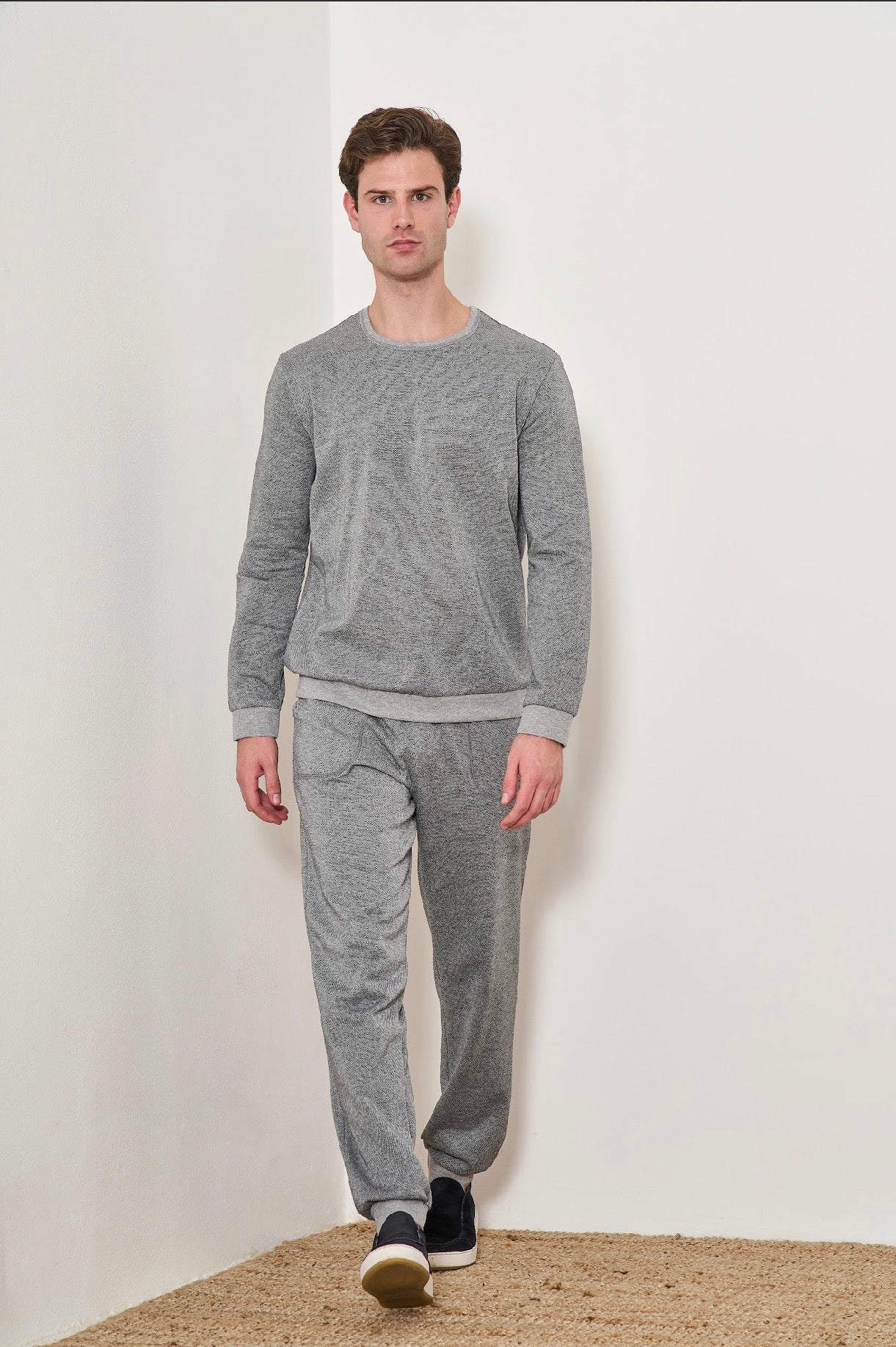 Men’s Home Wear Italy Winter thick Mohair , Available in Grey and Navy L81456