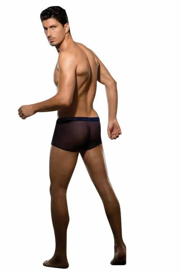 Doreanse Men's Modal Navy Blue Transparent Mini Leg Boxer 1586