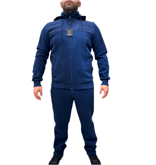 Winter Thick outdoor Tracksuit Men Removable Hat 0083