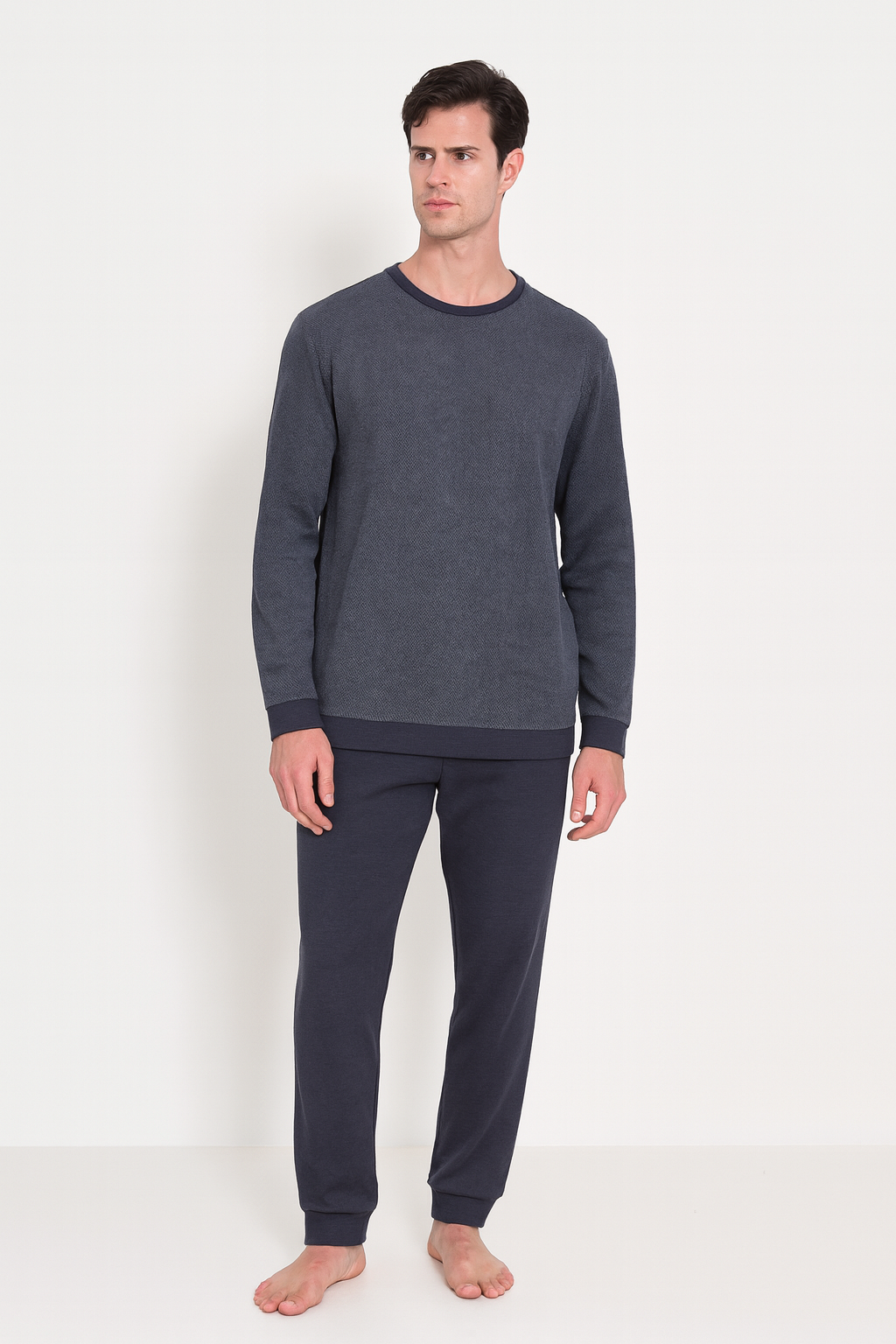 Men’s Home Wear Italy Winter thick Mohair , Available in Grey and Navy L81456