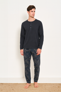Men’s Italy Pajama Winter thick Mohair , Available in Navy  and gray  L77123