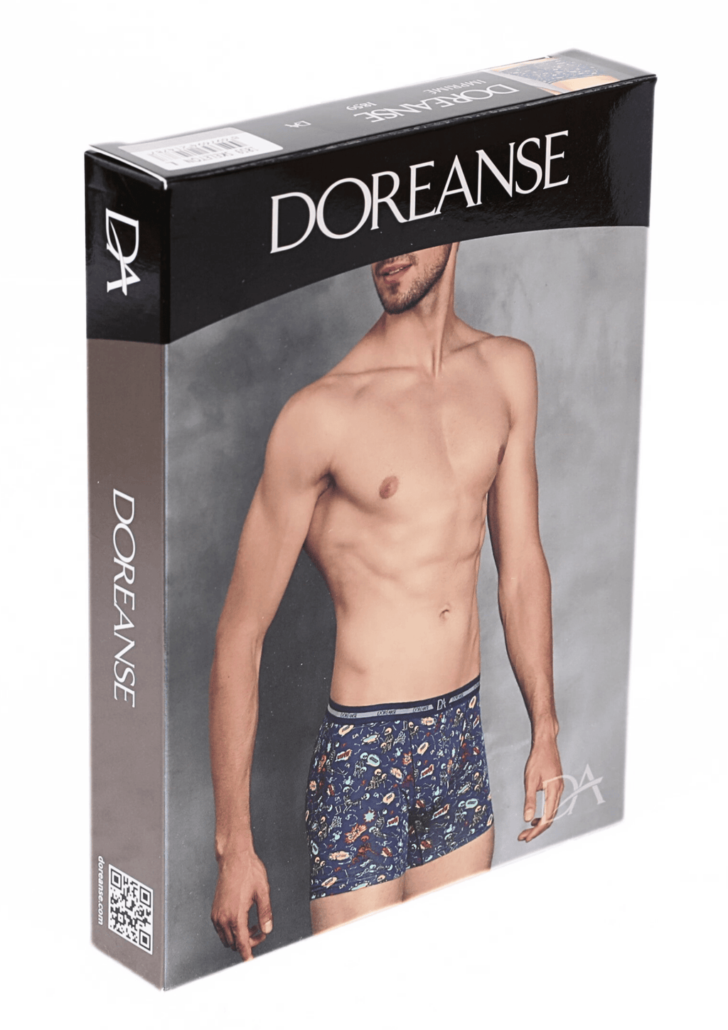 Doreanse Men’s Modal Printed Skeleton Patterned Regular Leg Boxer 1859