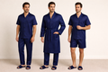 Groom set satin 5 pcs Navy