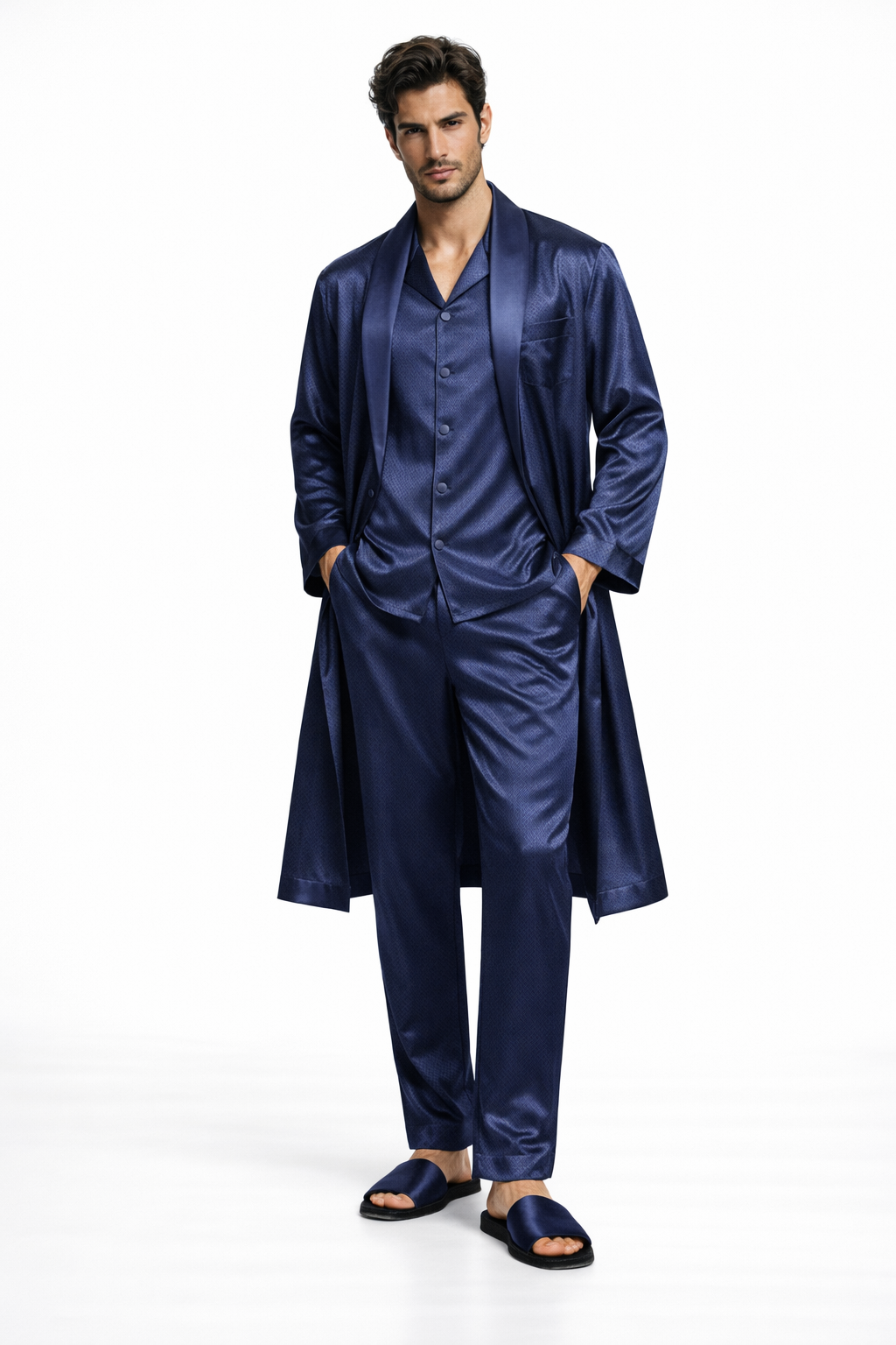 Groom set satin 5 pcs Navy