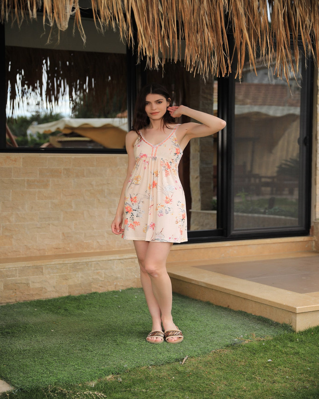 فستان صيفي منزلي مزهر  15604