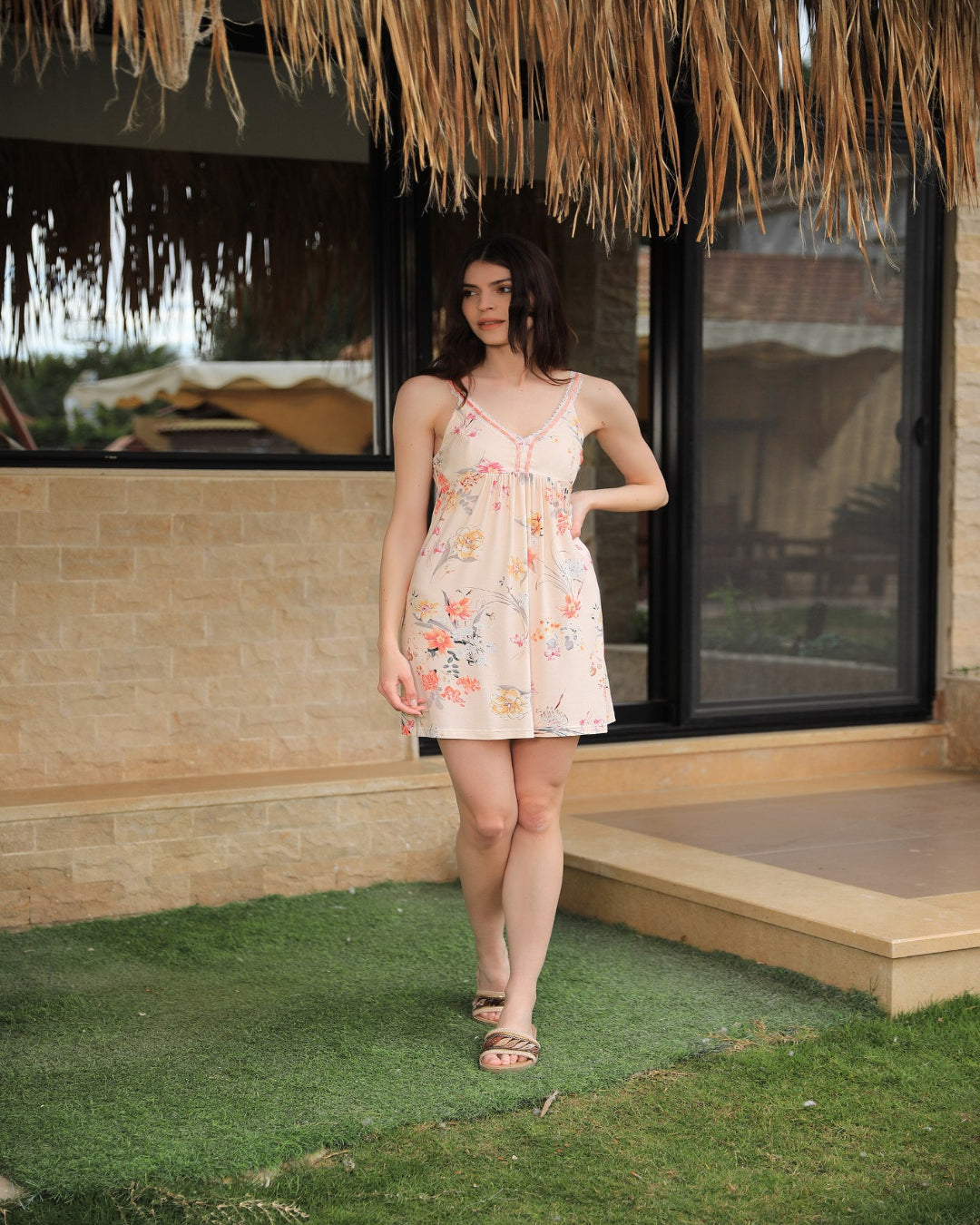 فستان صيفي منزلي مزهر  15604