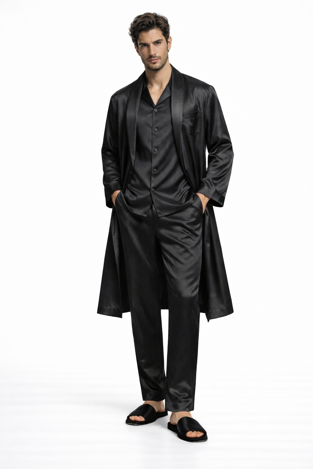 Groom set satin 5 pcs Black