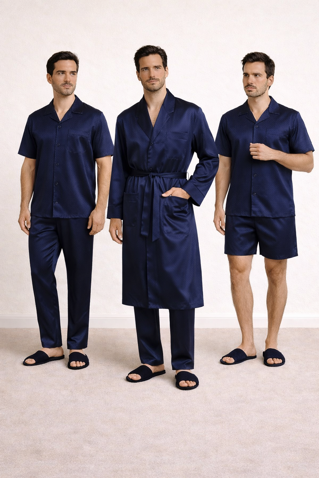 Groom set satin 5 pcs Navy