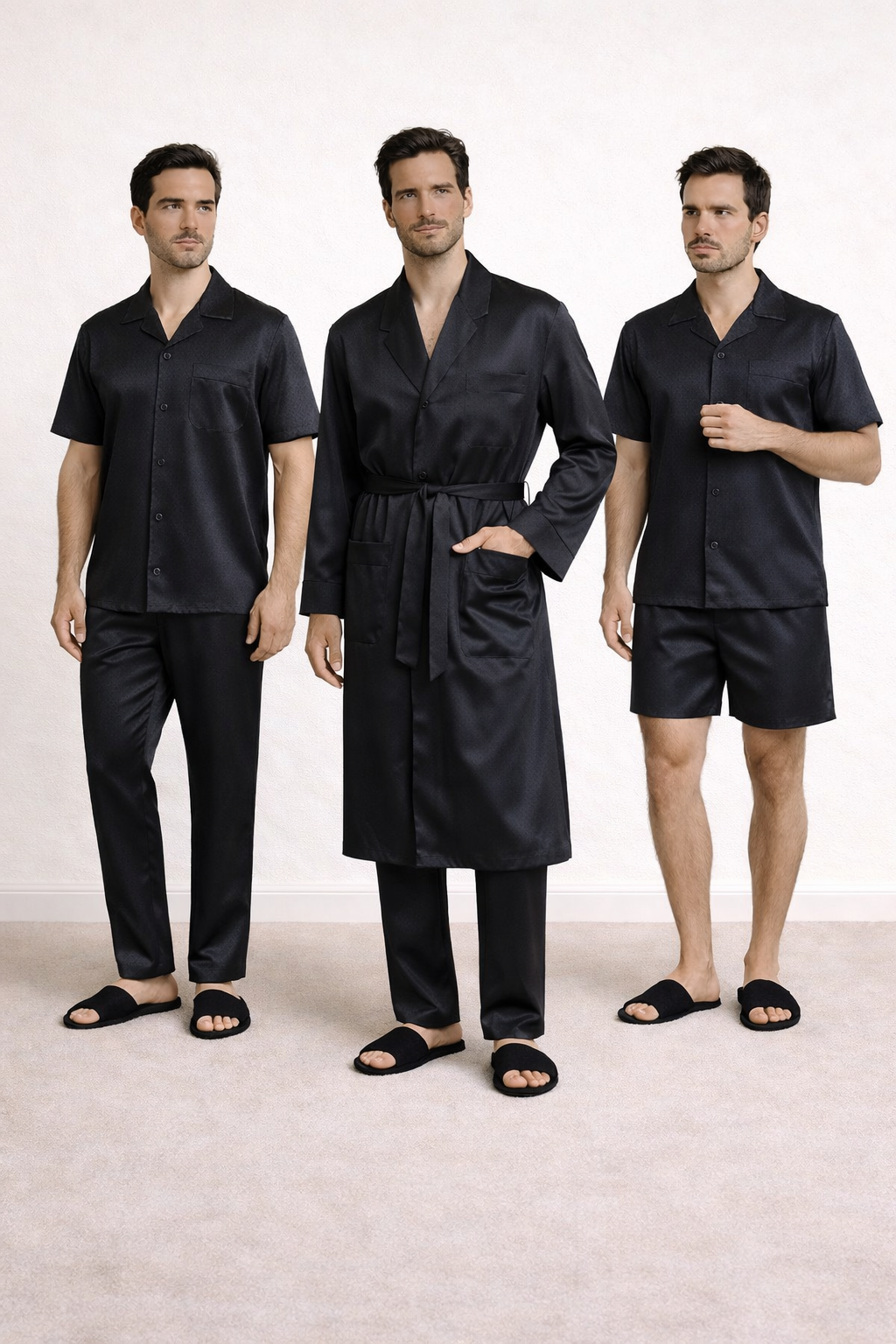 Groom set satin 5 pcs Black