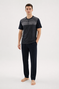 Pajama grey and navy cotton TKP2238