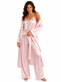 Women's 3-piece Silk Satin luxury pajamas L340