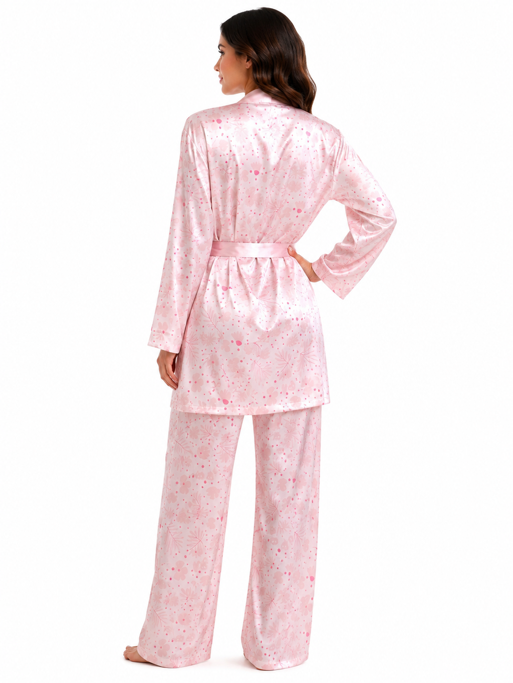 Women's 3-piece Silk Satin luxury pajamas L340