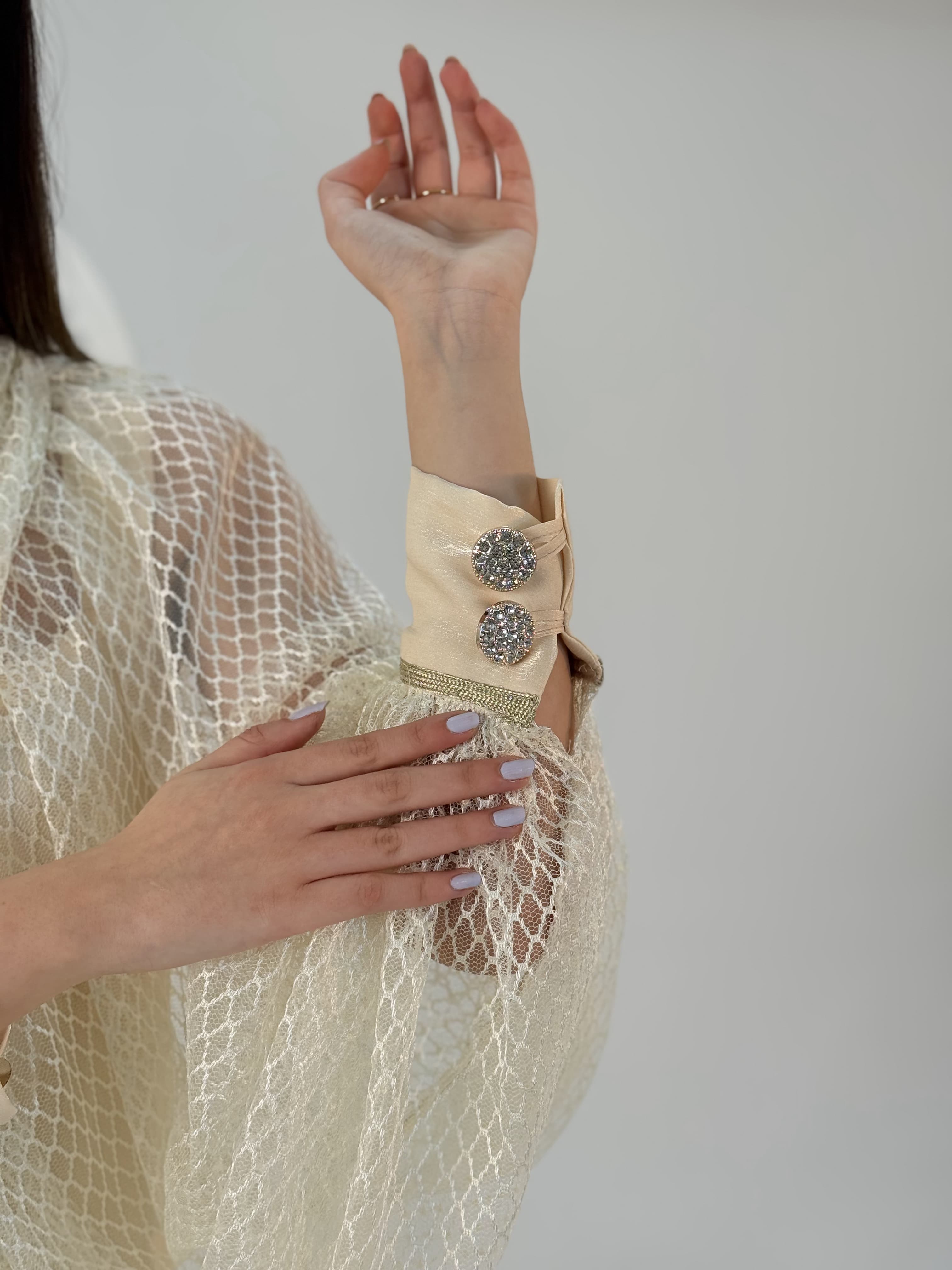 Hand Made Luxury dress butterfly  crystal chiffon&tul by Sania