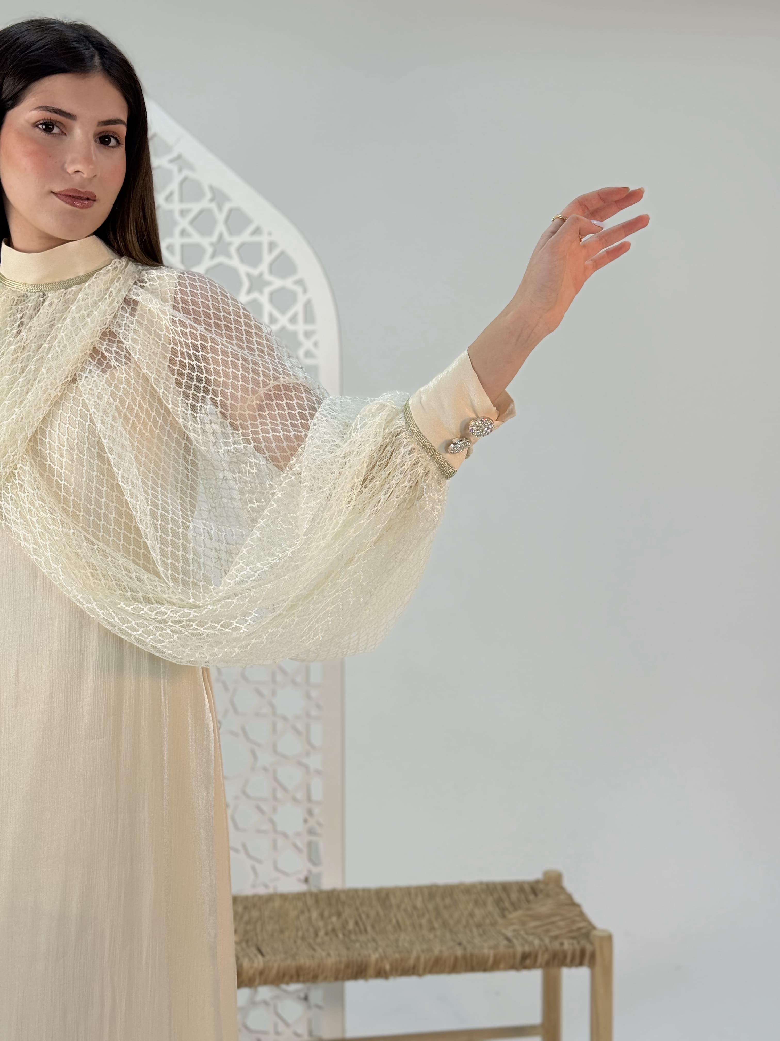 Hand Made Luxury dress butterfly  crystal chiffon&tul by Sania