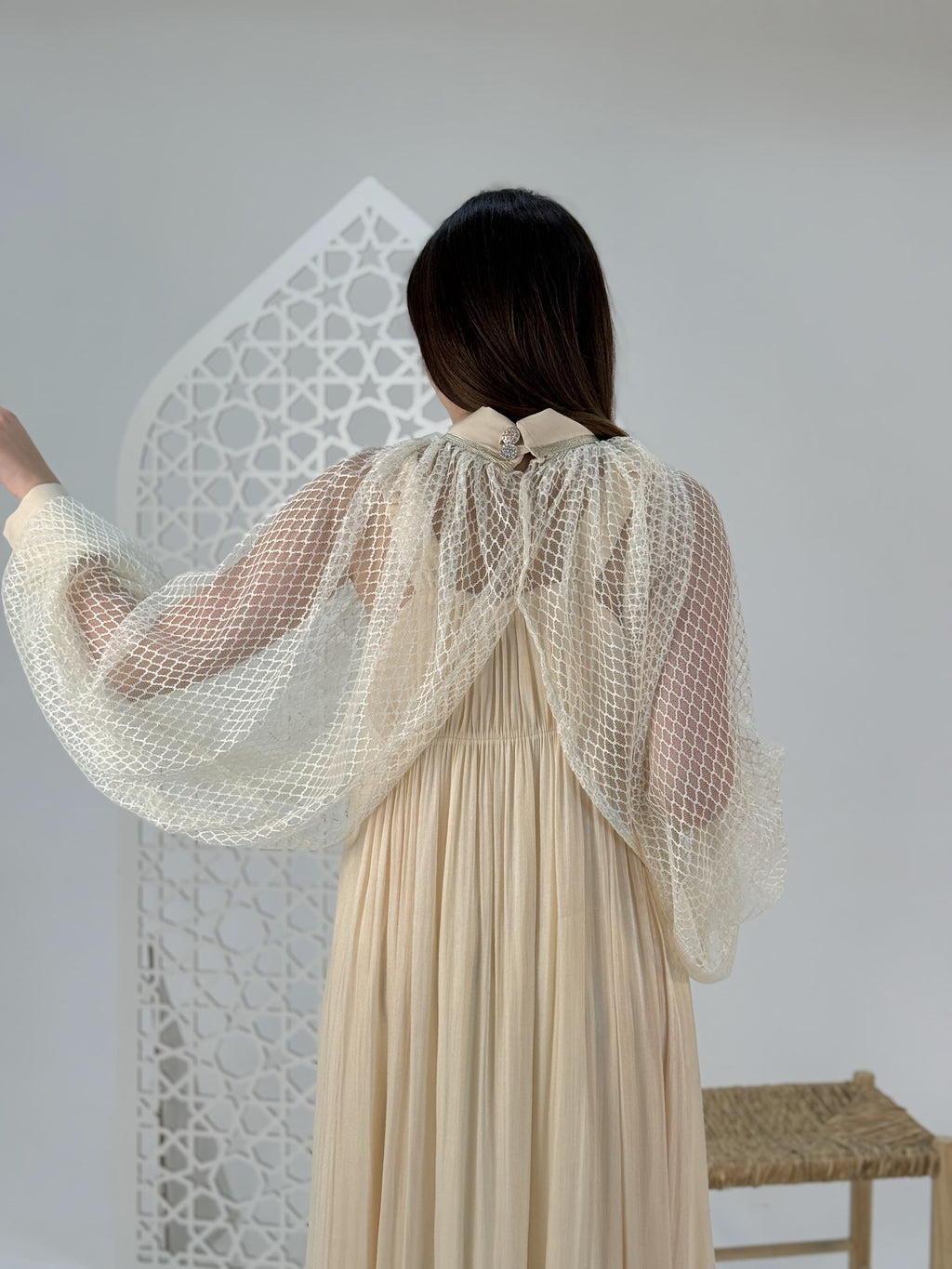 Hand Made Luxury dress butterfly  crystal chiffon&tul by Sania