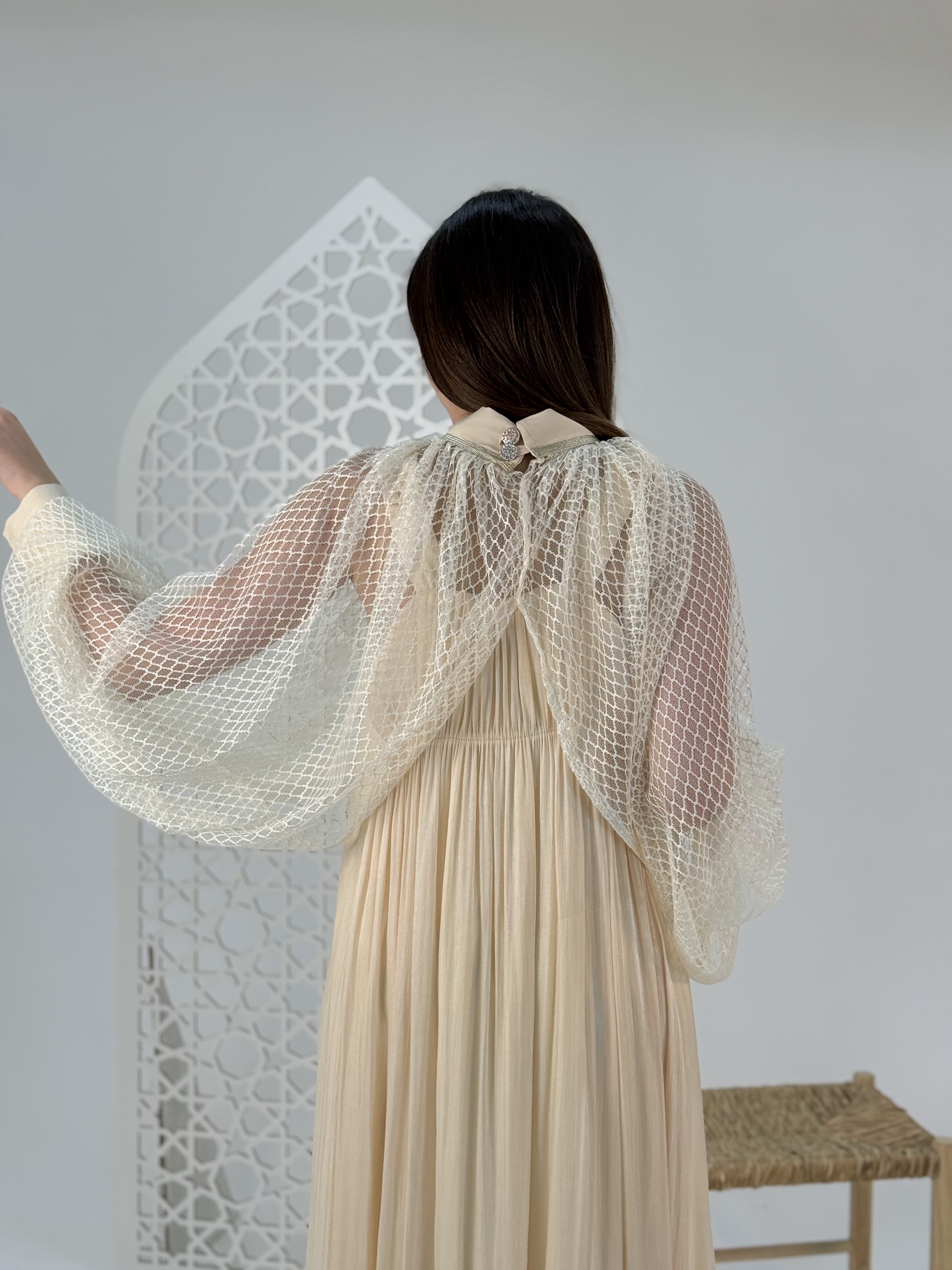 Hand Made Luxury dress butterfly  crystal chiffon&tul by Sania