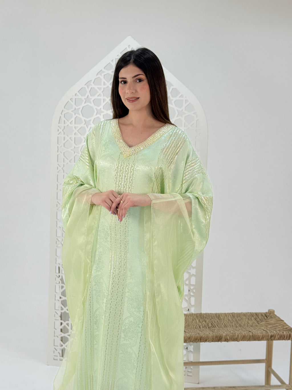 Hand Made Luxury dress silk satin by Sania mint