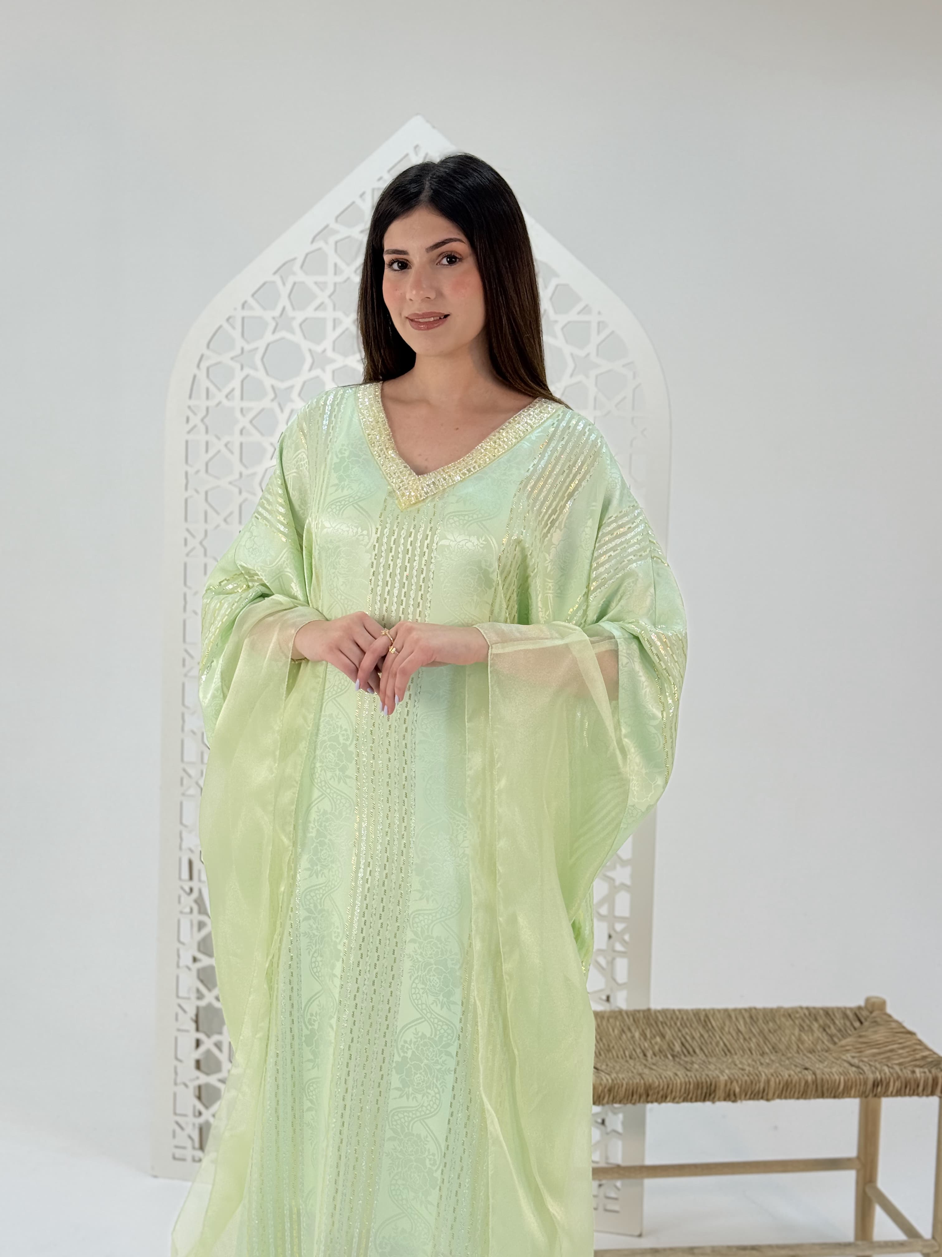 Hand Made Luxury dress silk satin by Sania mint