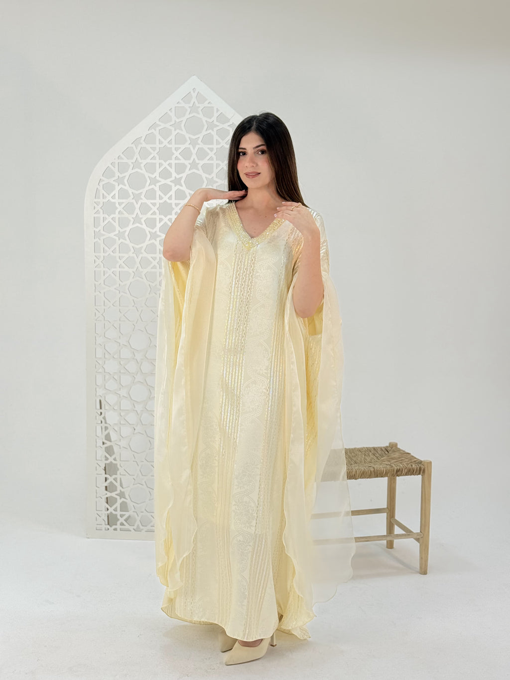 Hand Made Luxury dress silk satin by Sania Ivory