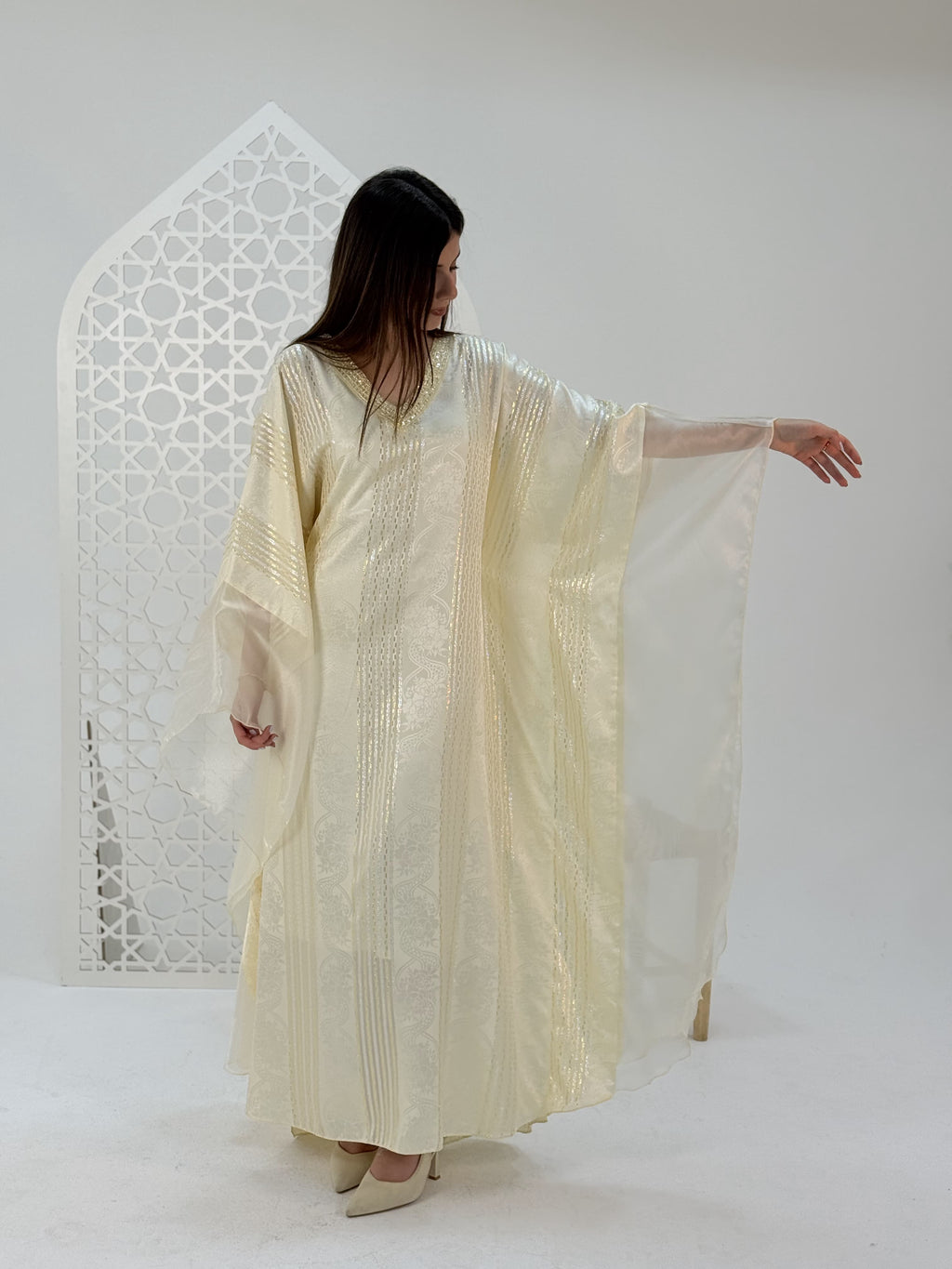 Hand Made Luxury dress silk satin by Sania Ivory