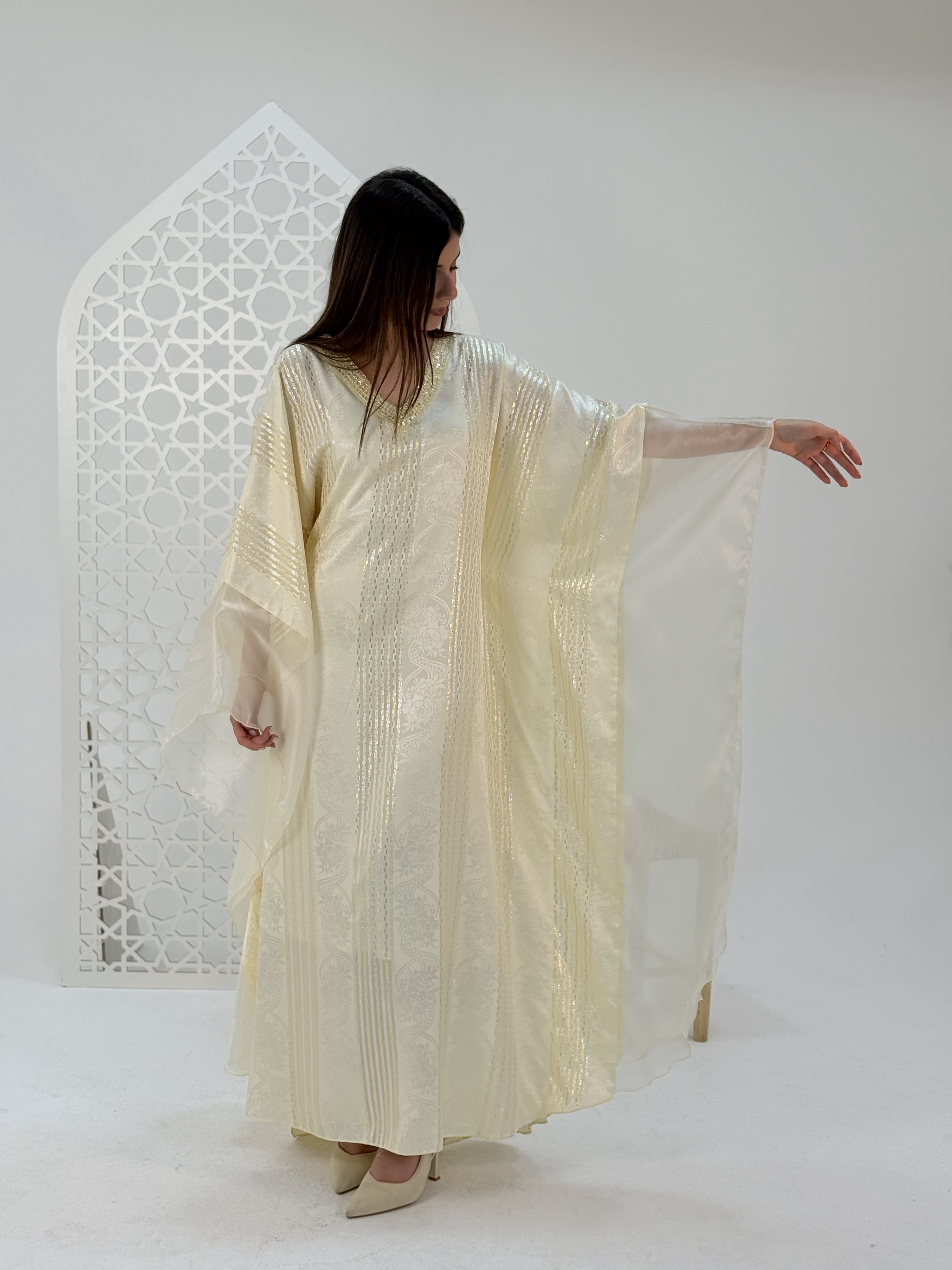Hand Made Luxury dress silk satin by Sania Ivory