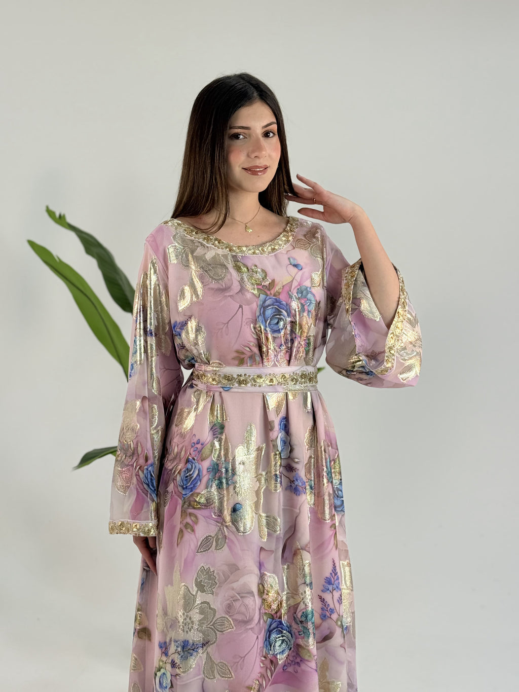 Hand Made Luxury dress Indian chiffon purple by Sania