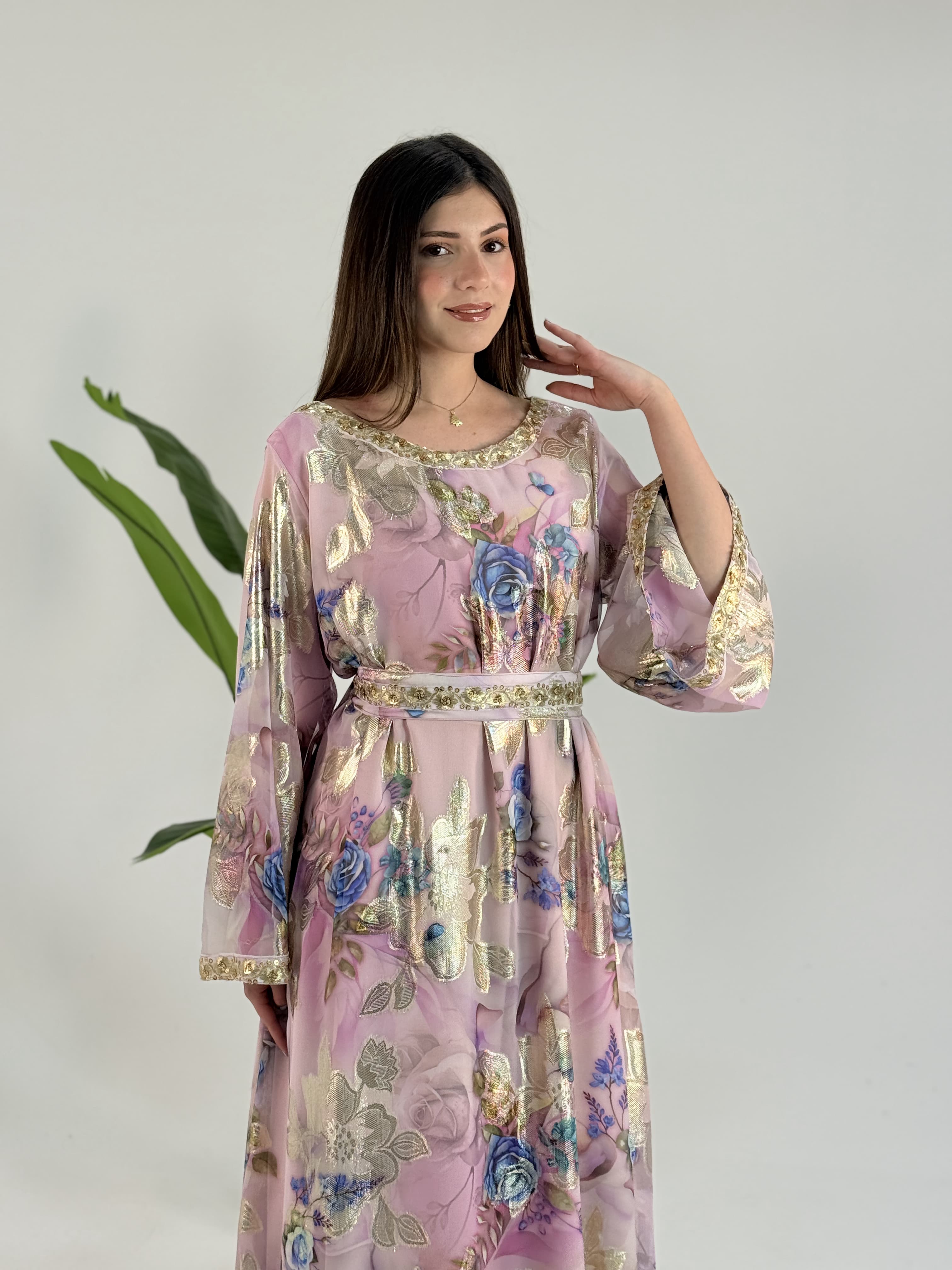Hand Made Luxury dress Indian chiffon purple by Sania