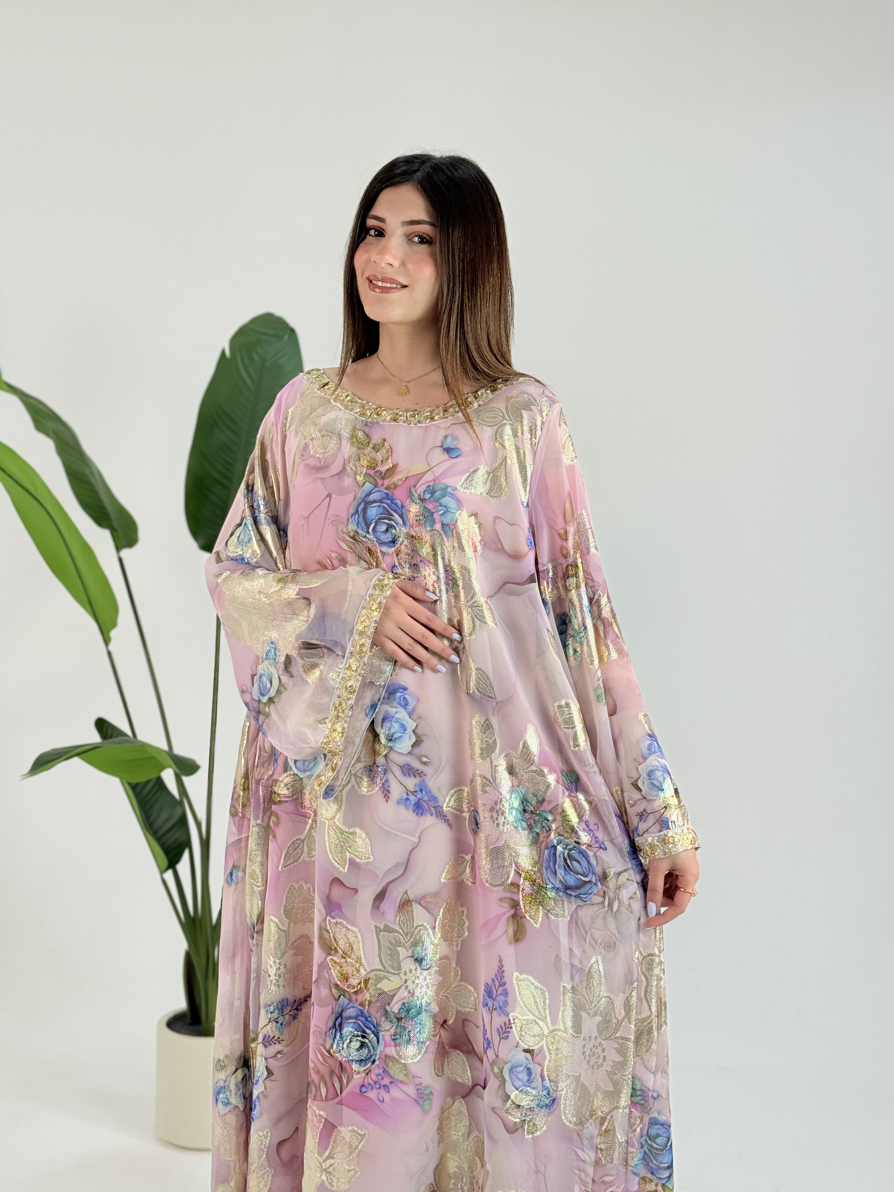 Hand Made Luxury dress Indian chiffon purple by Sania