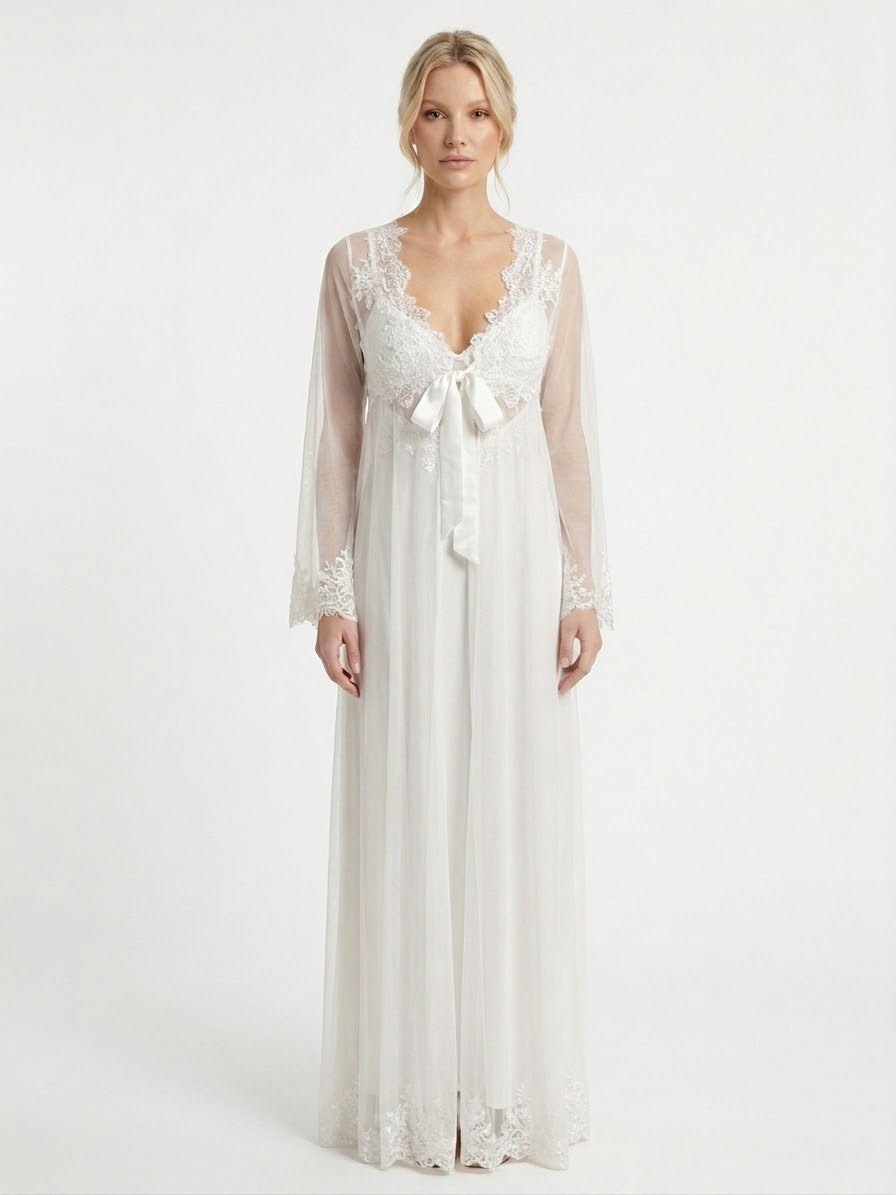 Bridal set 2 pieces satin&lace with cup 110