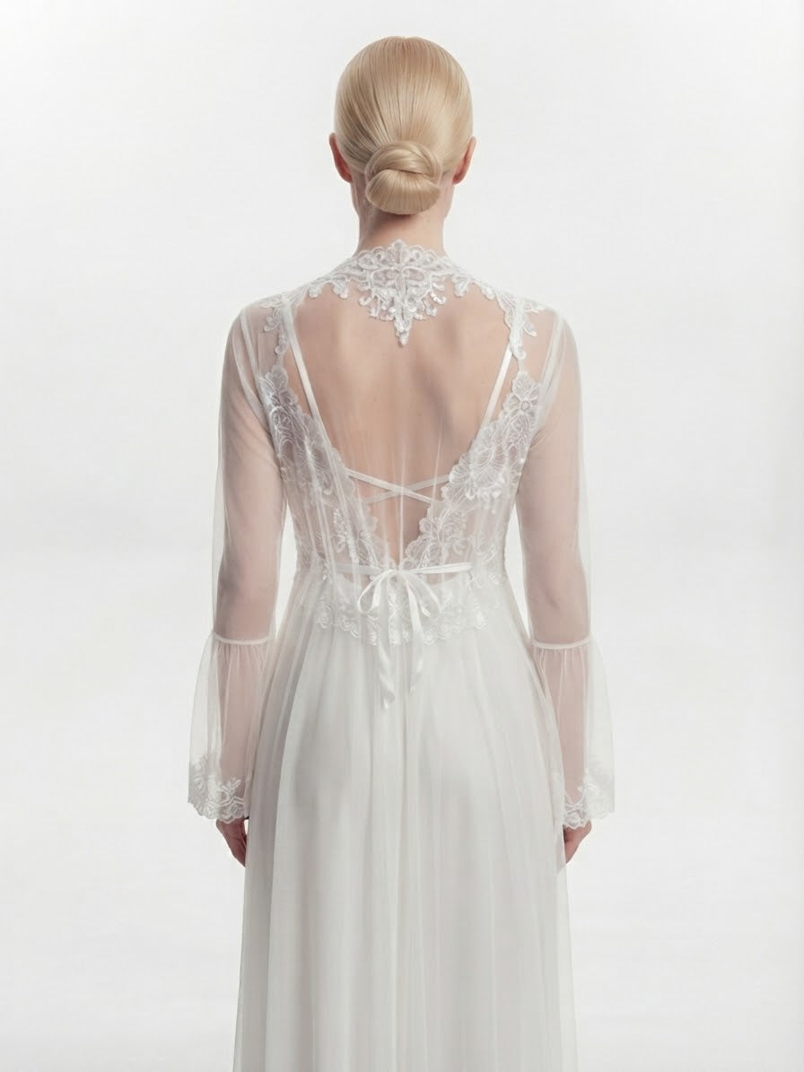 Bridal set 2 pieces satin&lace  118
