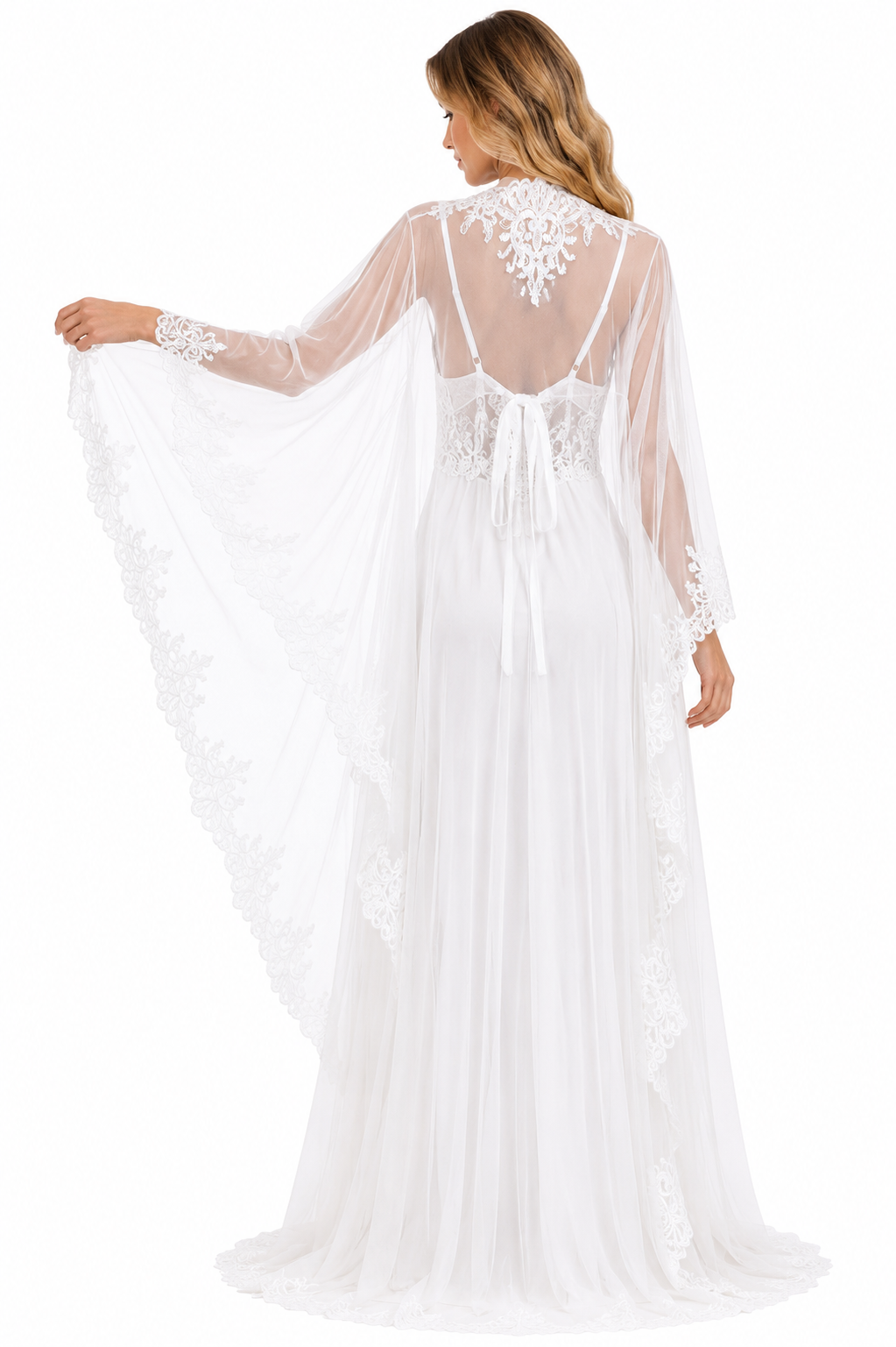 Bridal set 2 pieces satin&lace 112