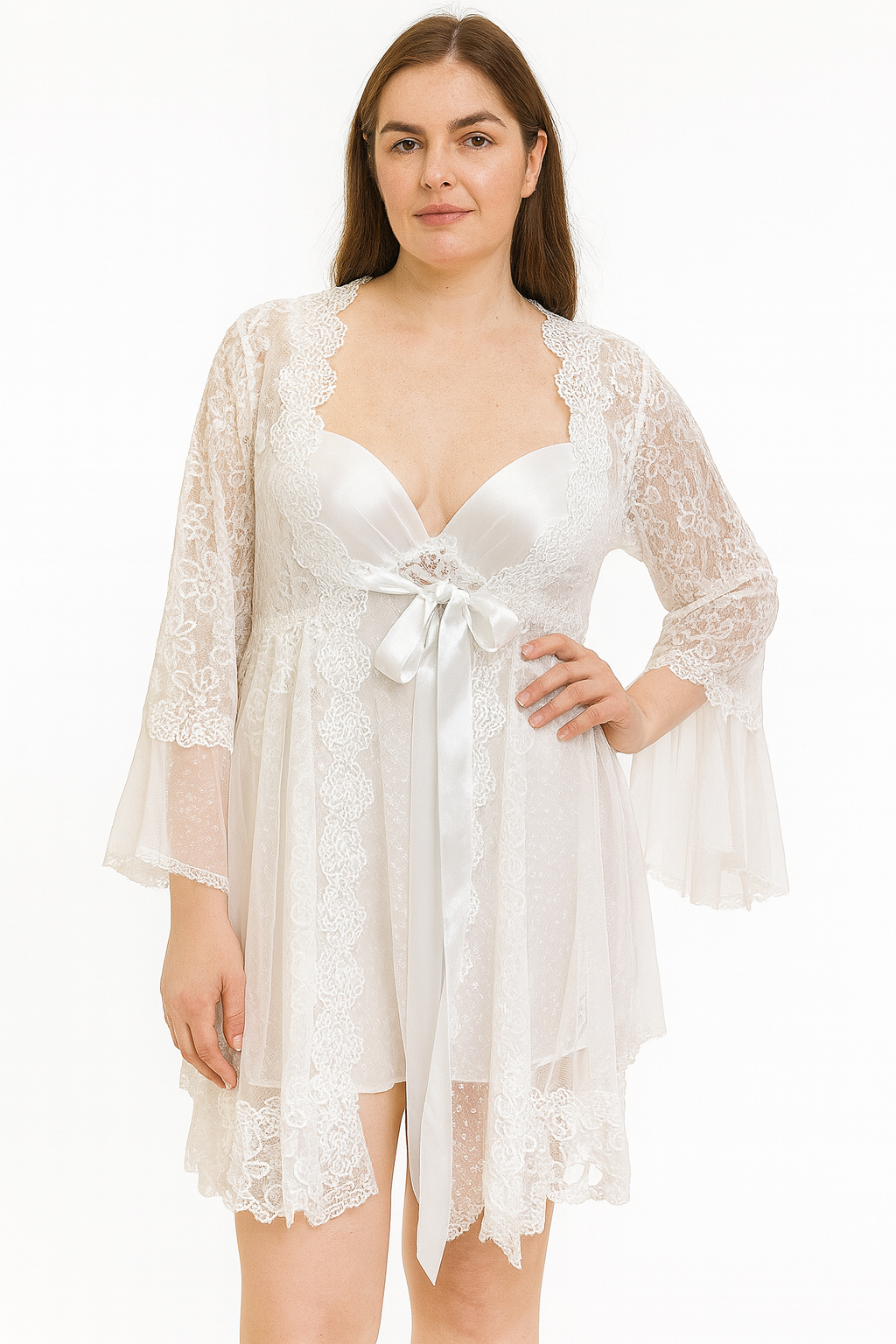 طقم زفاف قصير فاخر مع كوب