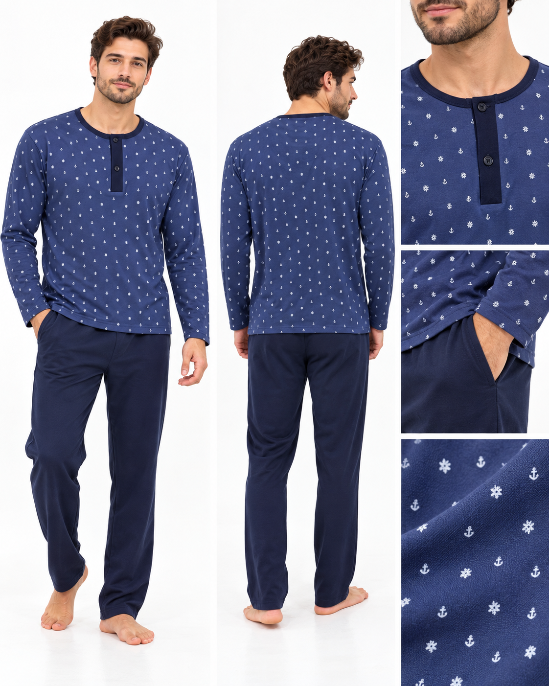 Pajama men autumn - Navy 100% cotton Sy492