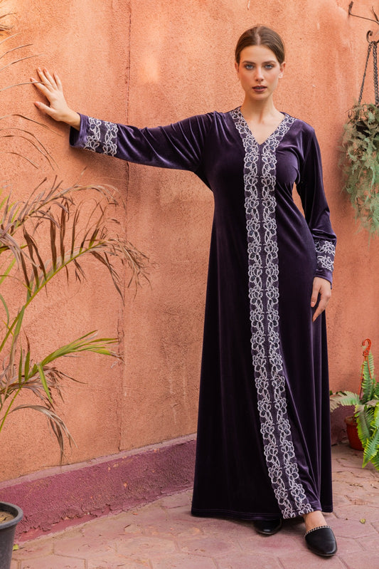 Hand embroidered velvet jalabya 4XL Available  EG149100