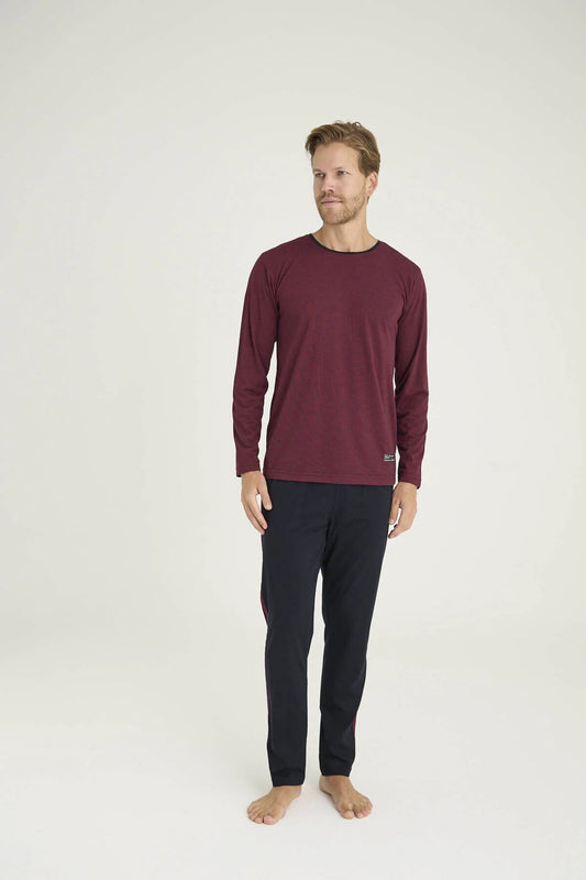 Pajama men Soft autumn made in Turkey - bordo 9212